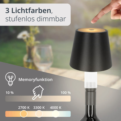 2-in-1 Tisch- und Flaschenleuchte