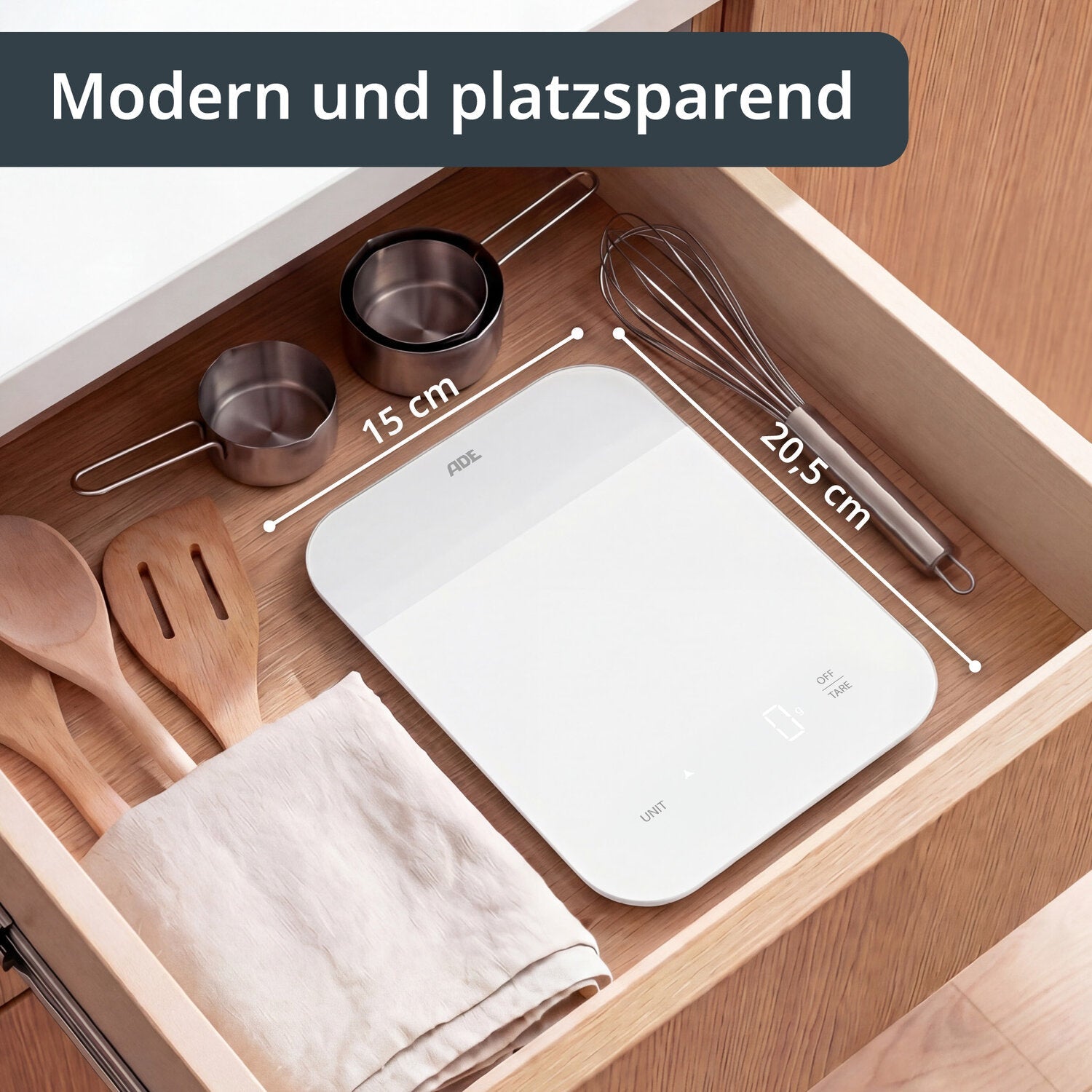 Digitale Küchenwaage mit USB-C