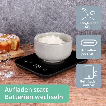 Digitale Küchenwaage mit USB-C