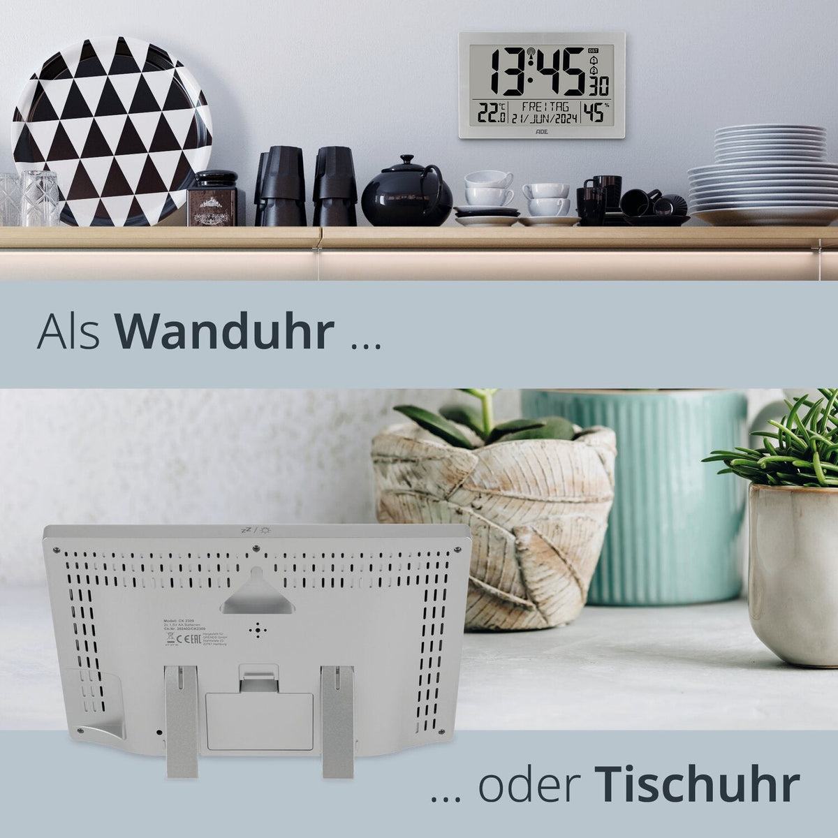 Digitale XL-Funkwanduhr