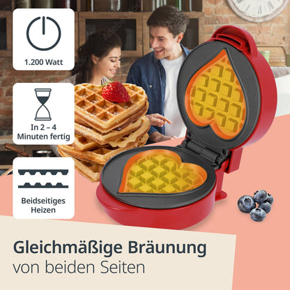 Mini-Waffeleisen herzförmig