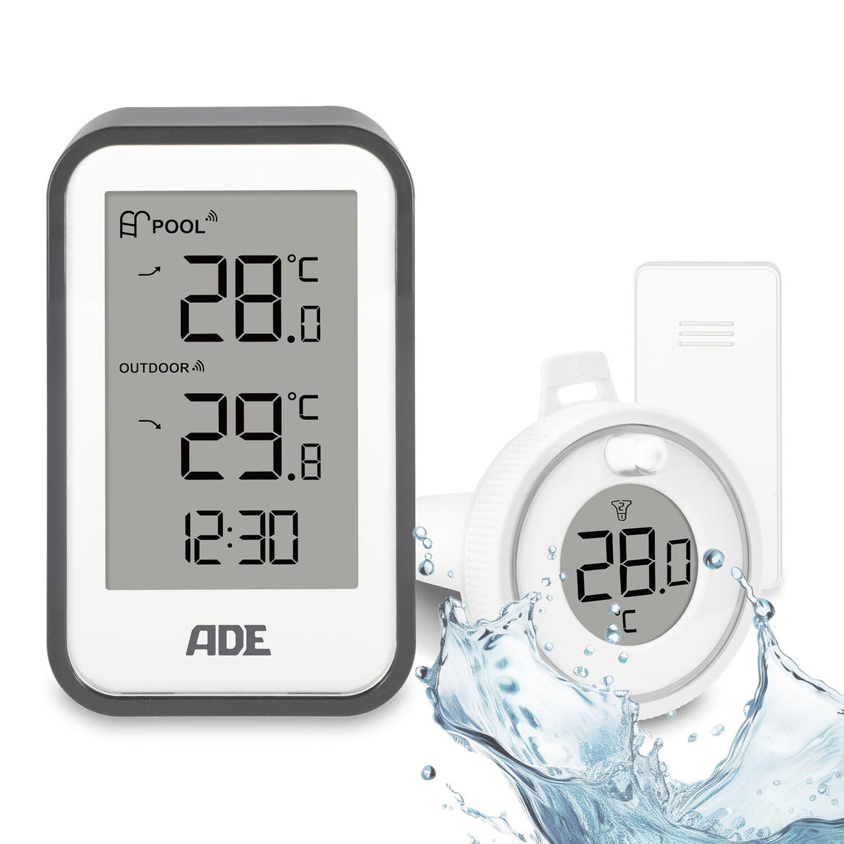 Digital pool thermometer with outdoor sensor
