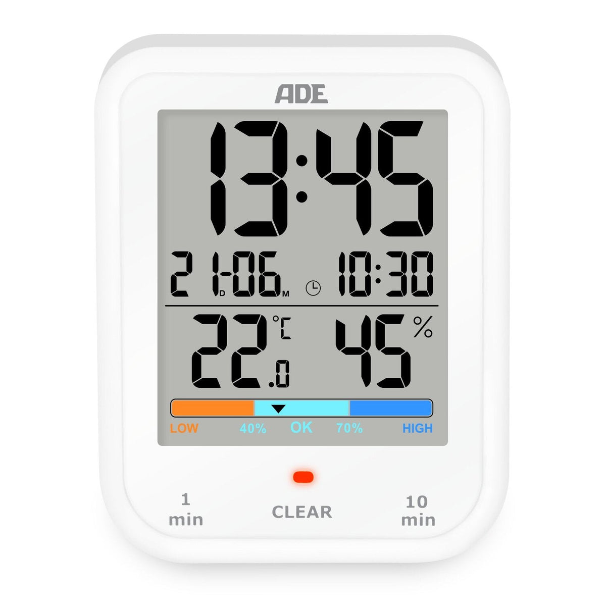 Digitale Badezimmeruhr mit Thermometer