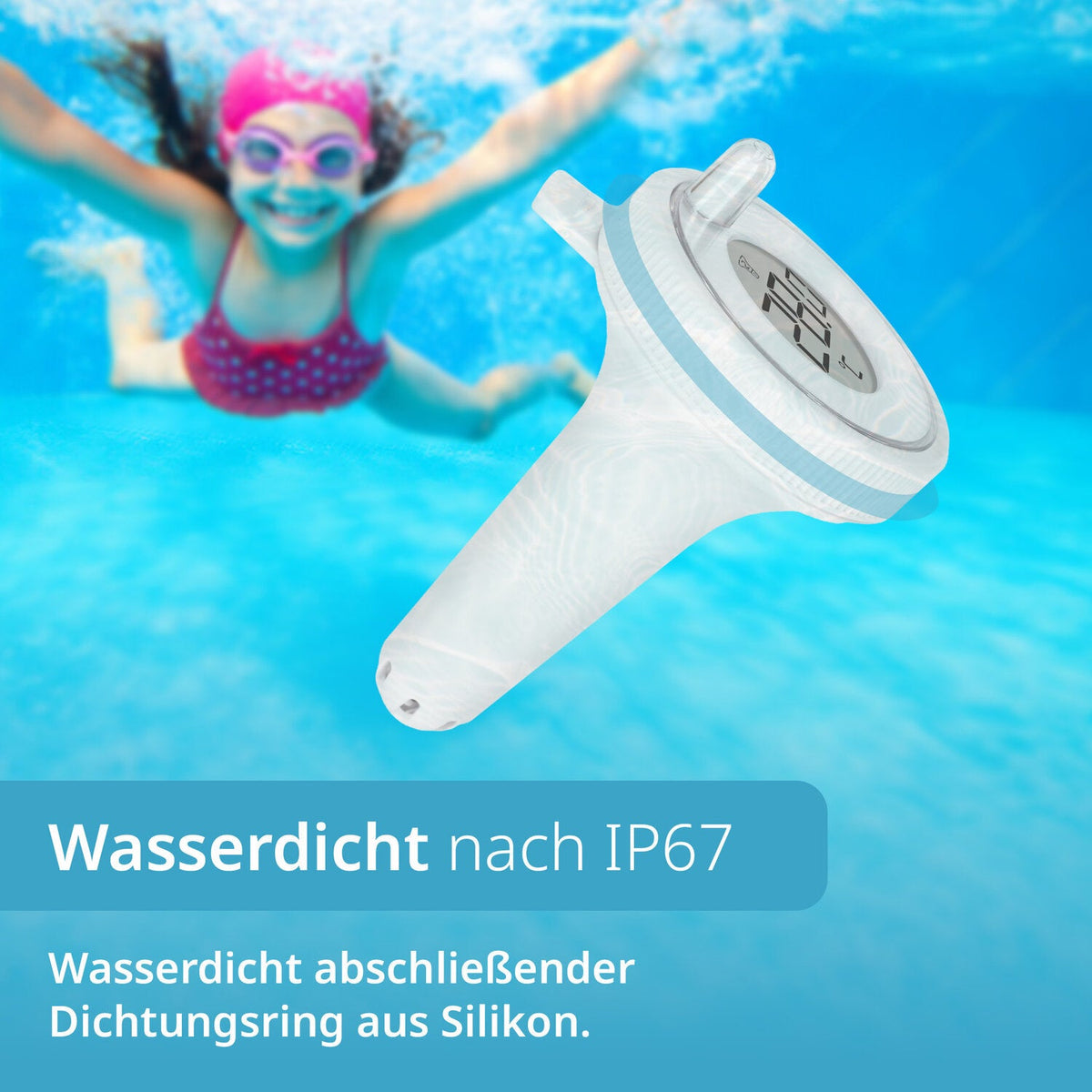 Digital pool thermometer with outdoor sensor