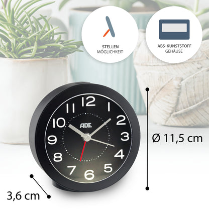 Analog alarm clock with light