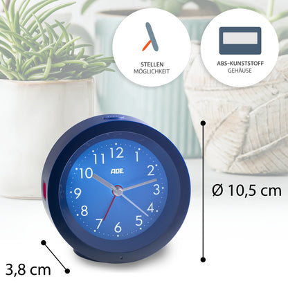 Analog alarm clock with night light sensor