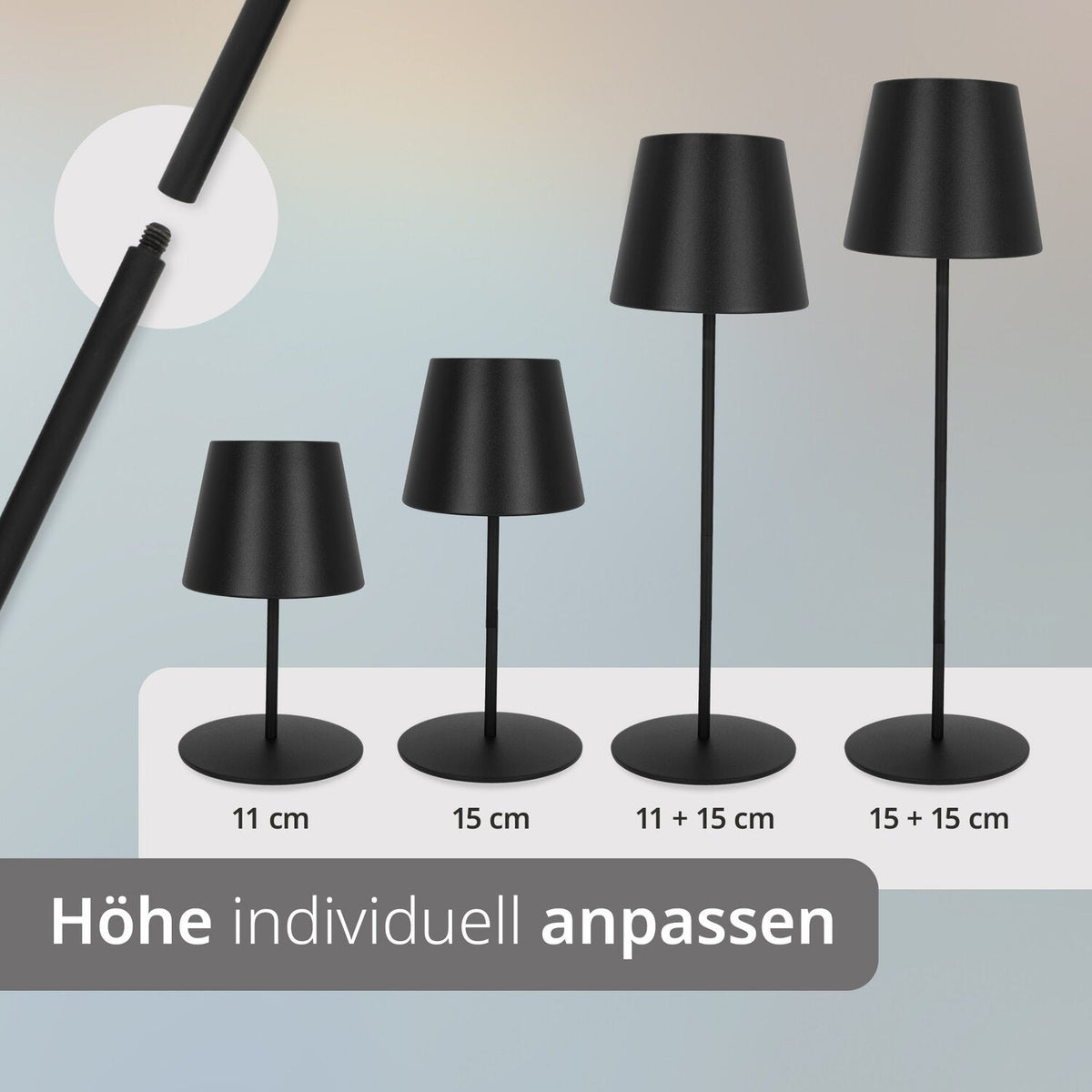 2-in-1 Tisch- und Flaschenleuchte