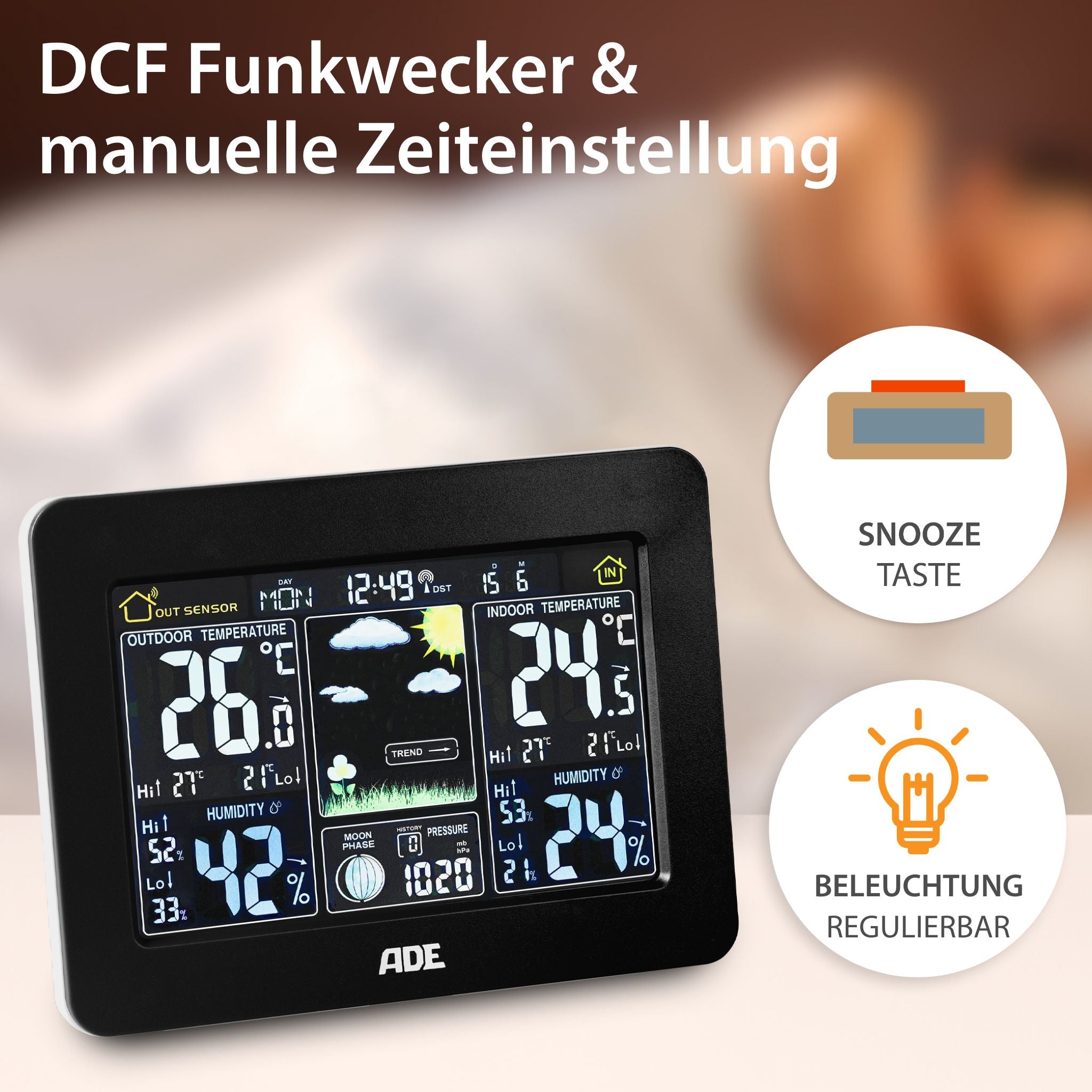 Funk-Wetterstation mit Außensensor