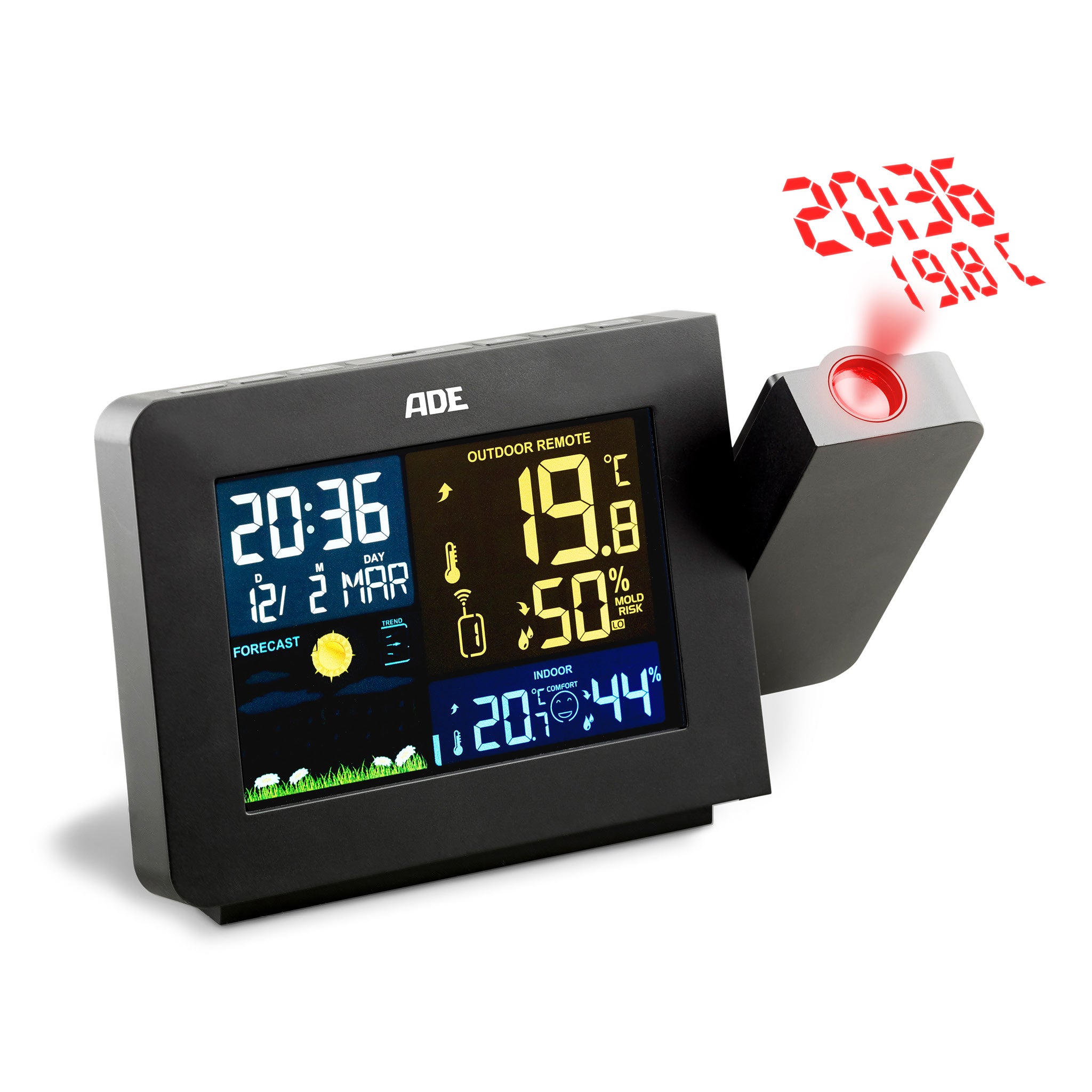 Wetterstation mit Projektion