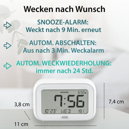 Digital alarm clock with light