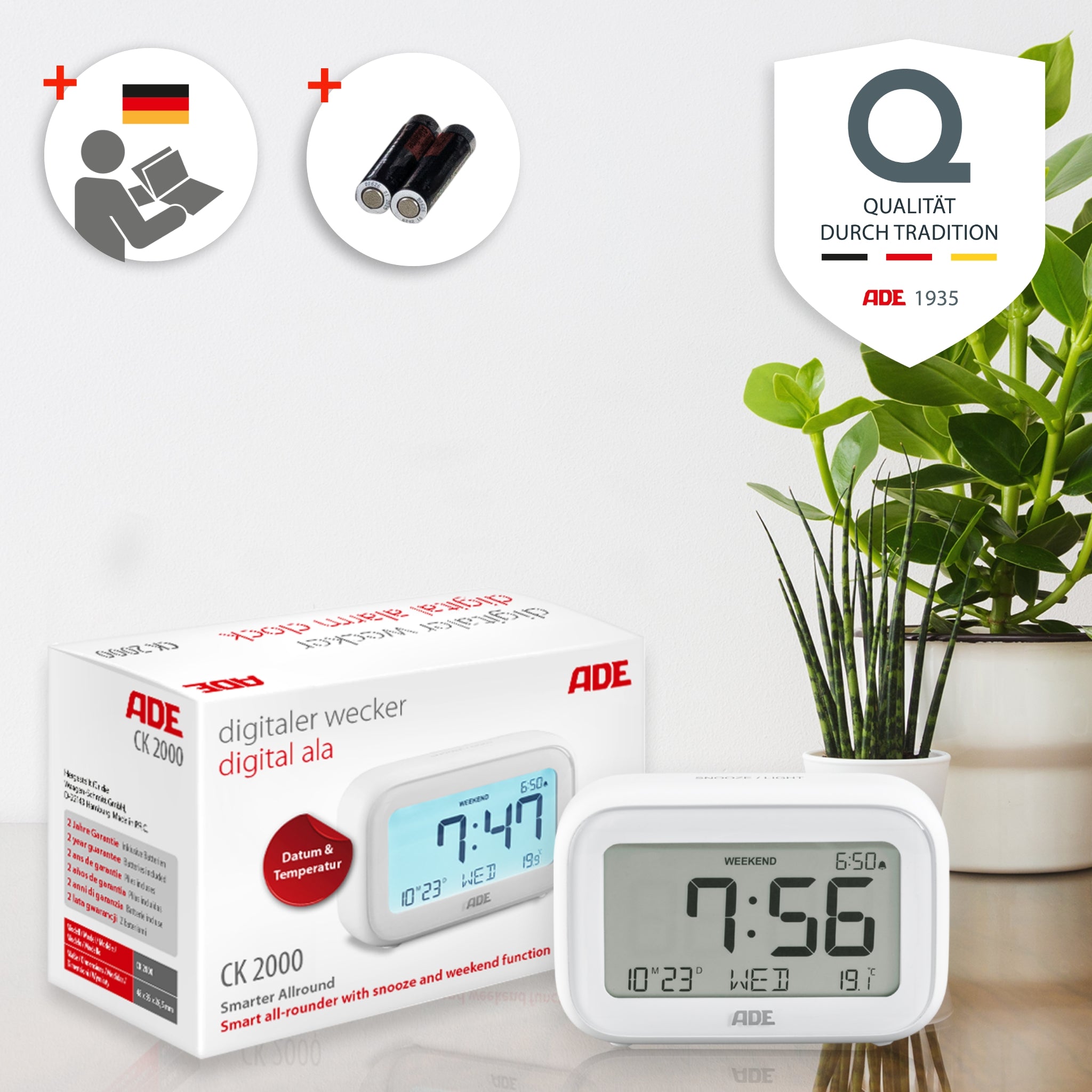 Digital alarm clock with light