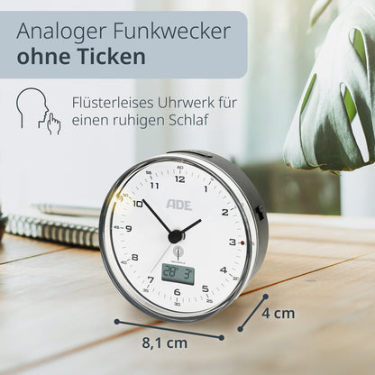 Analoger DCF-Funkwecker mit Temperatur Anzeige