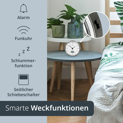Analoger DCF-Funkwecker mit Temperatur Anzeige