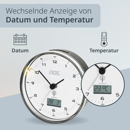 Analoger DCF-Funkwecker mit Temperatur Anzeige