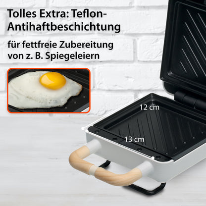 2-in-1 waffle iron with sandwich maker