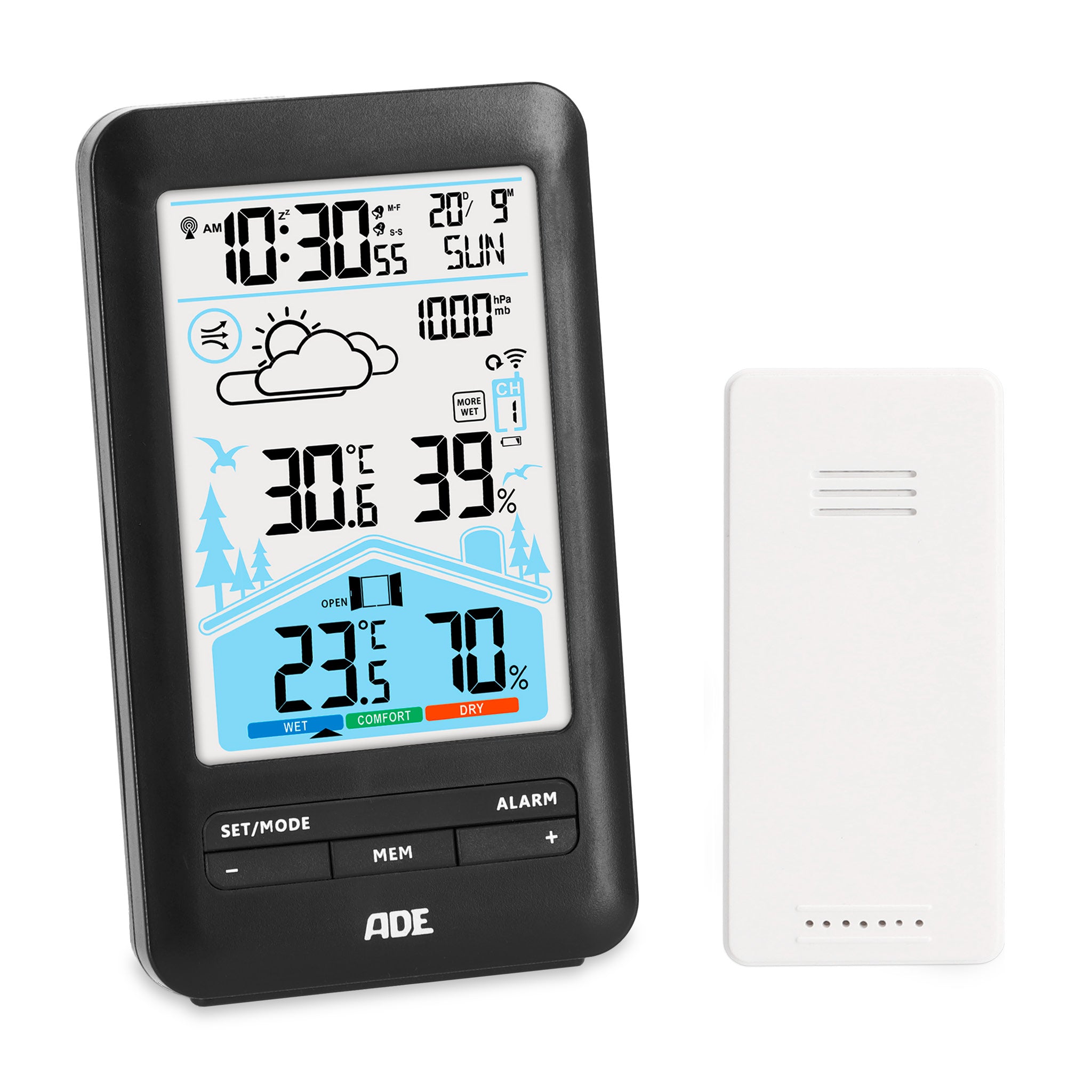 Wetterstation mit Funk-Außensensor