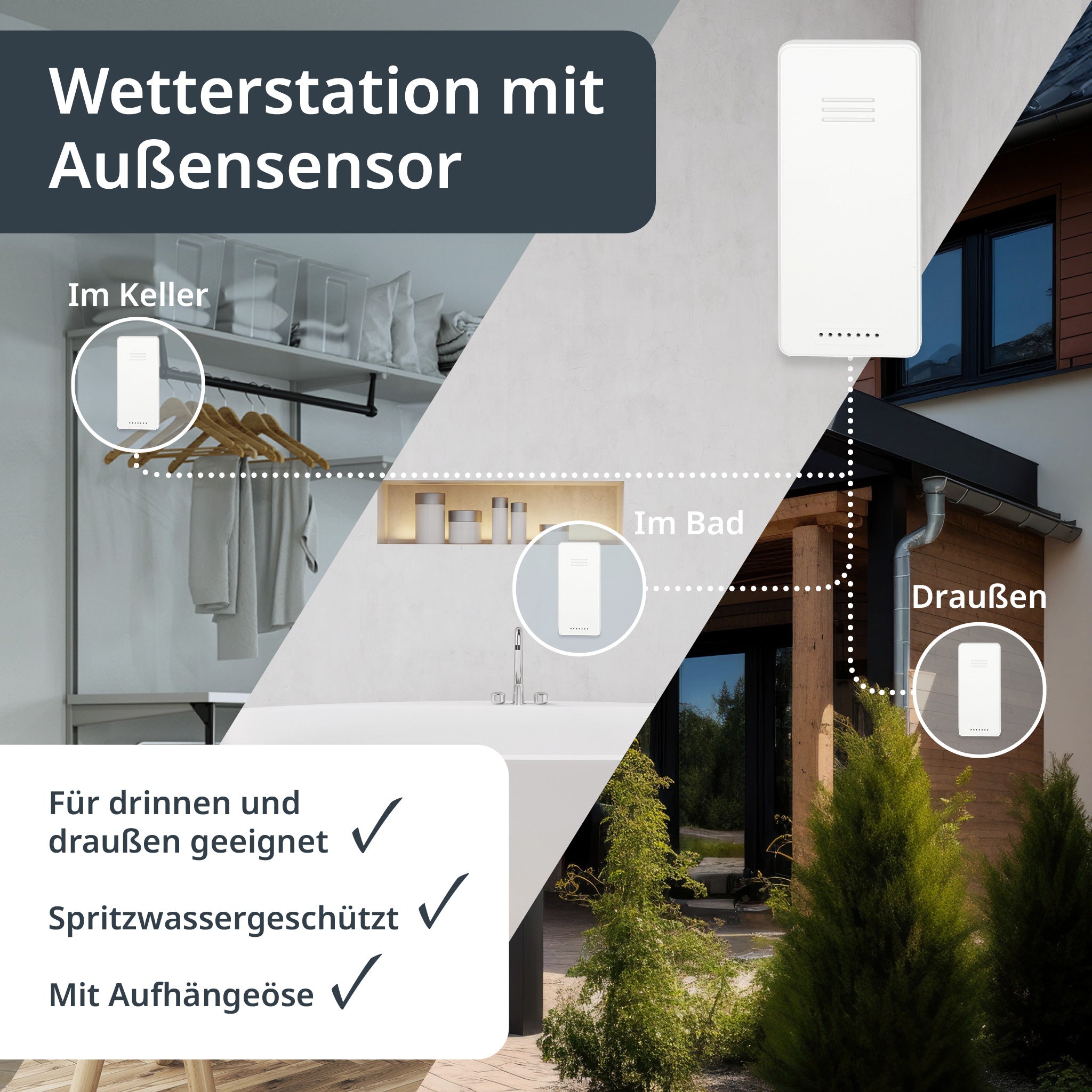 Wetterstation mit Funk-Außensensor