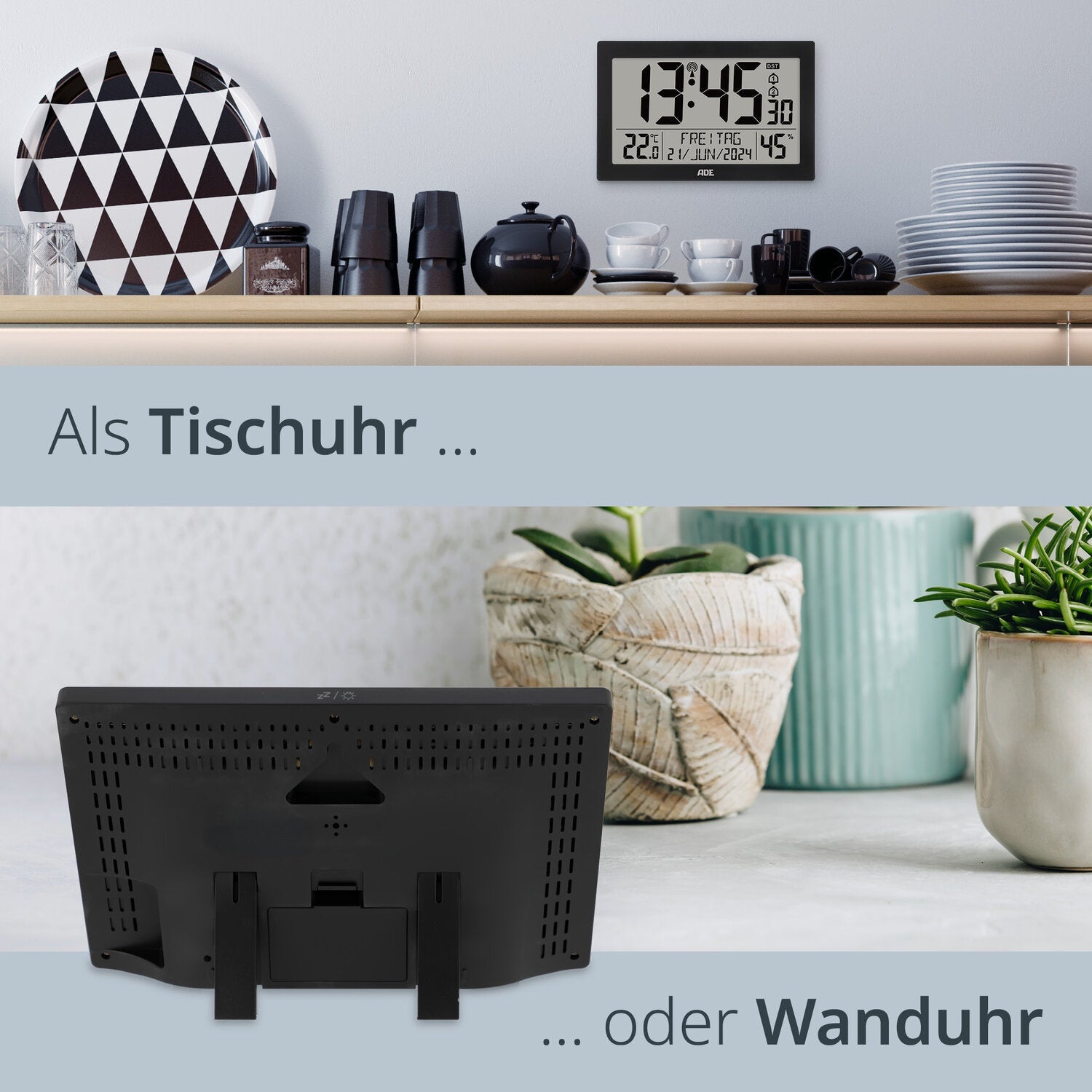 Digitale XL-Funkwanduhr