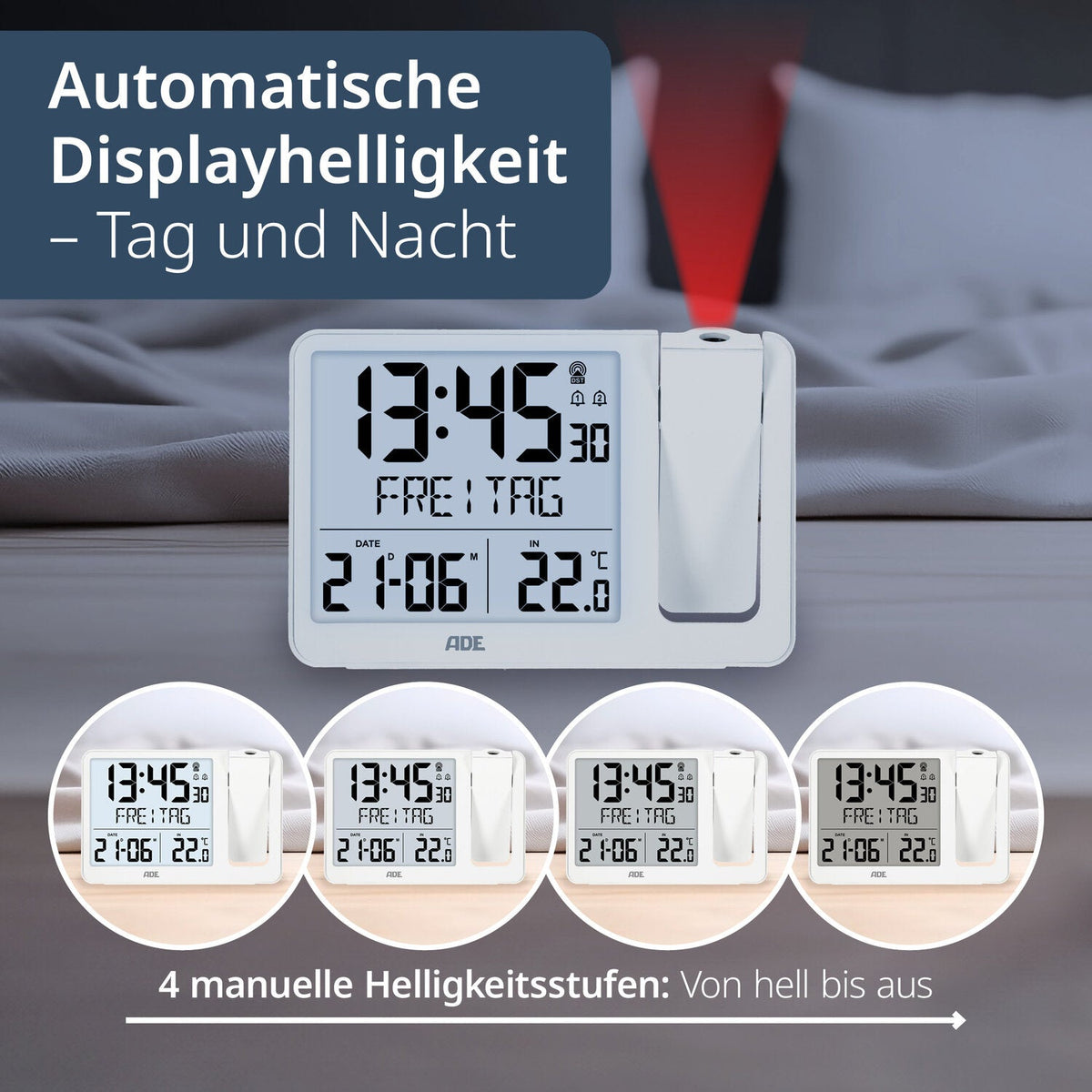 Digitale Funkuhr mit Projektion