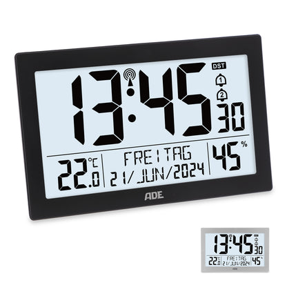 Digitale XL-Funkwanduhr mit Beleuchtung