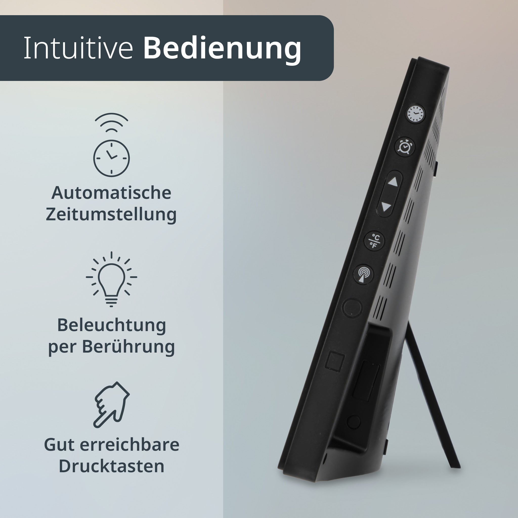 Digitale XL-Funkwanduhr mit Beleuchtung