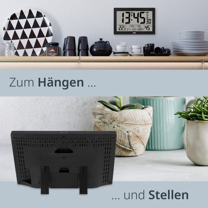 Digitale XL-Funkwanduhr mit Beleuchtung