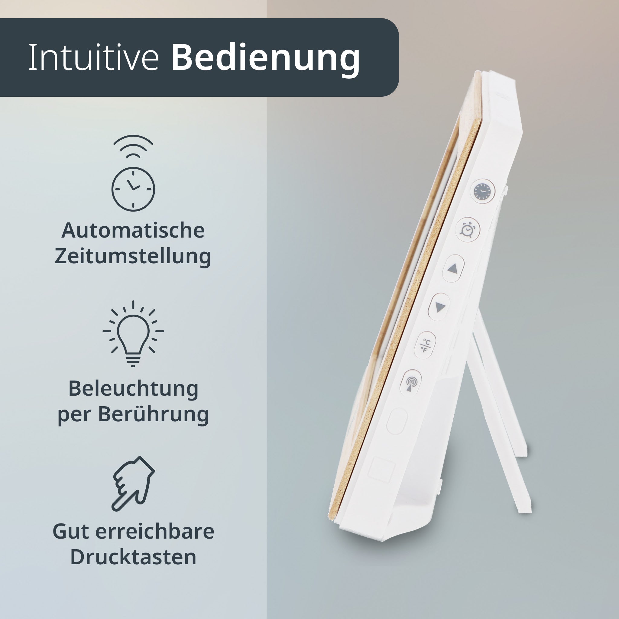 Digitale DCF-Funkuhr mit XXL-Ziffern