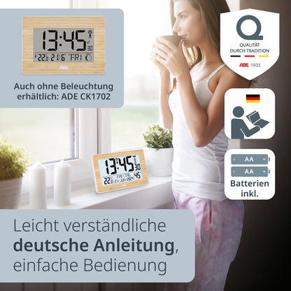 Digitale DCF-Funkuhr mit XXL-Ziffern