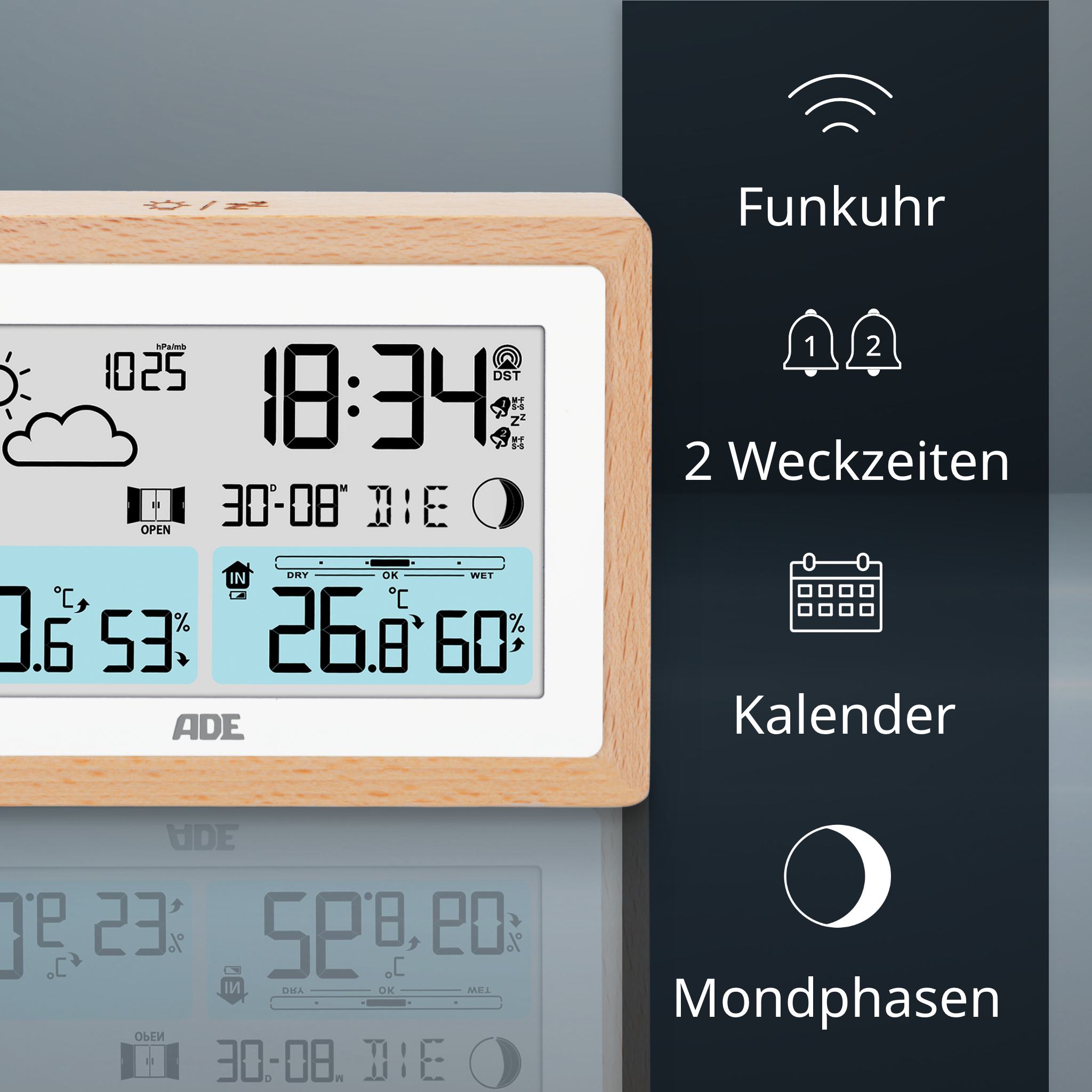 Wetterstation mit Funk-Außensensor