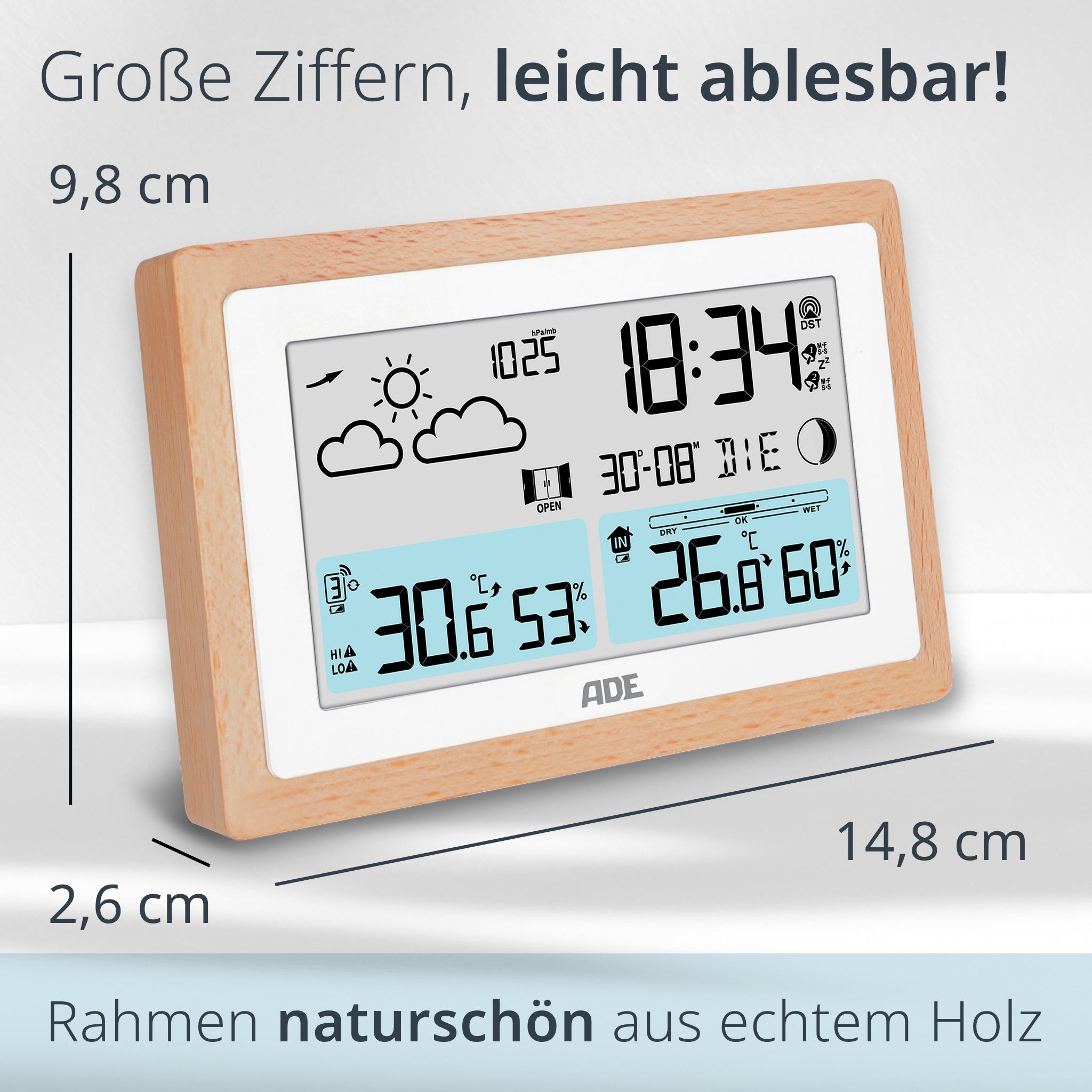Wetterstation mit Funk-Außensensor