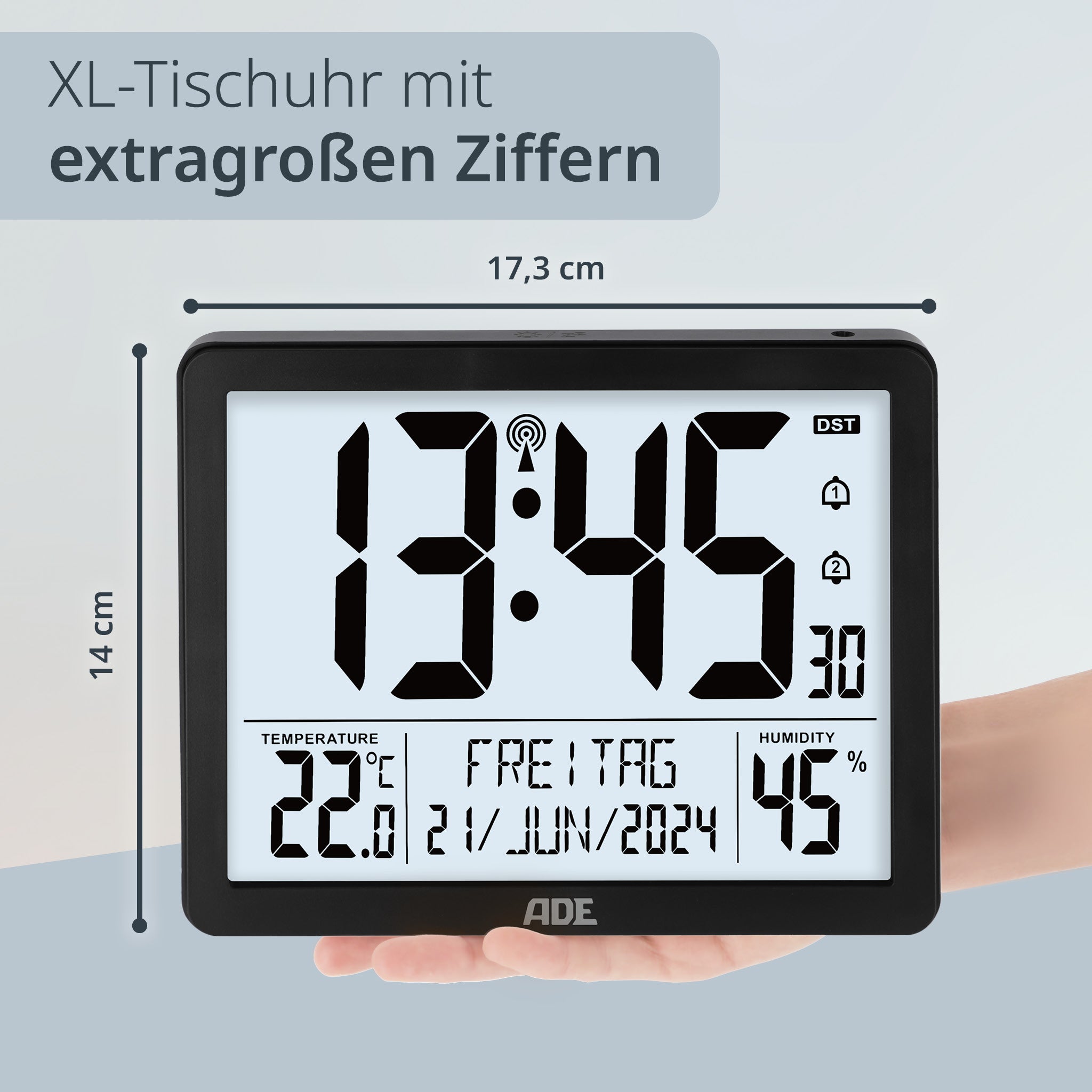 Digitale Wanduhr mit Beleuchtung