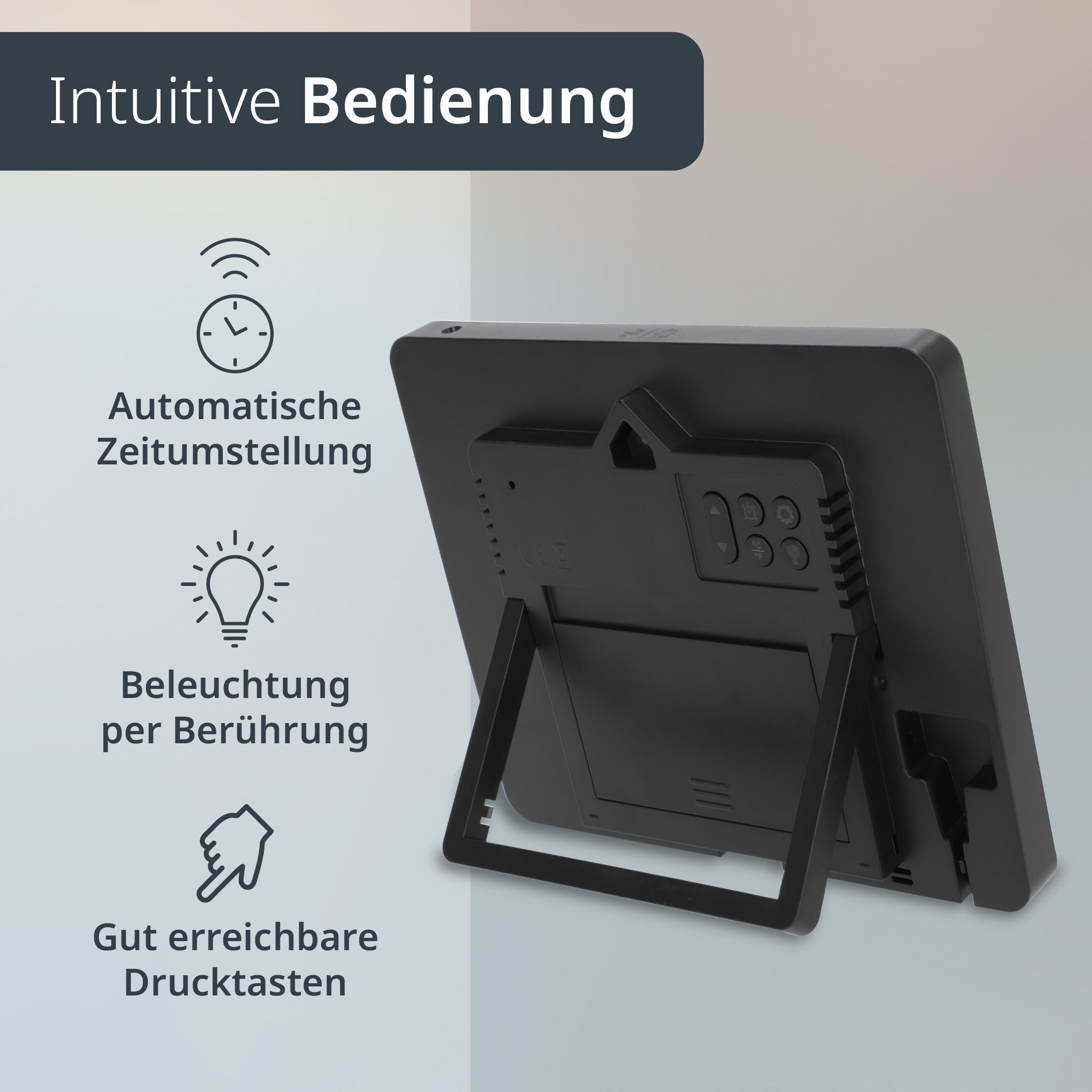 Digitale Wanduhr mit Beleuchtung