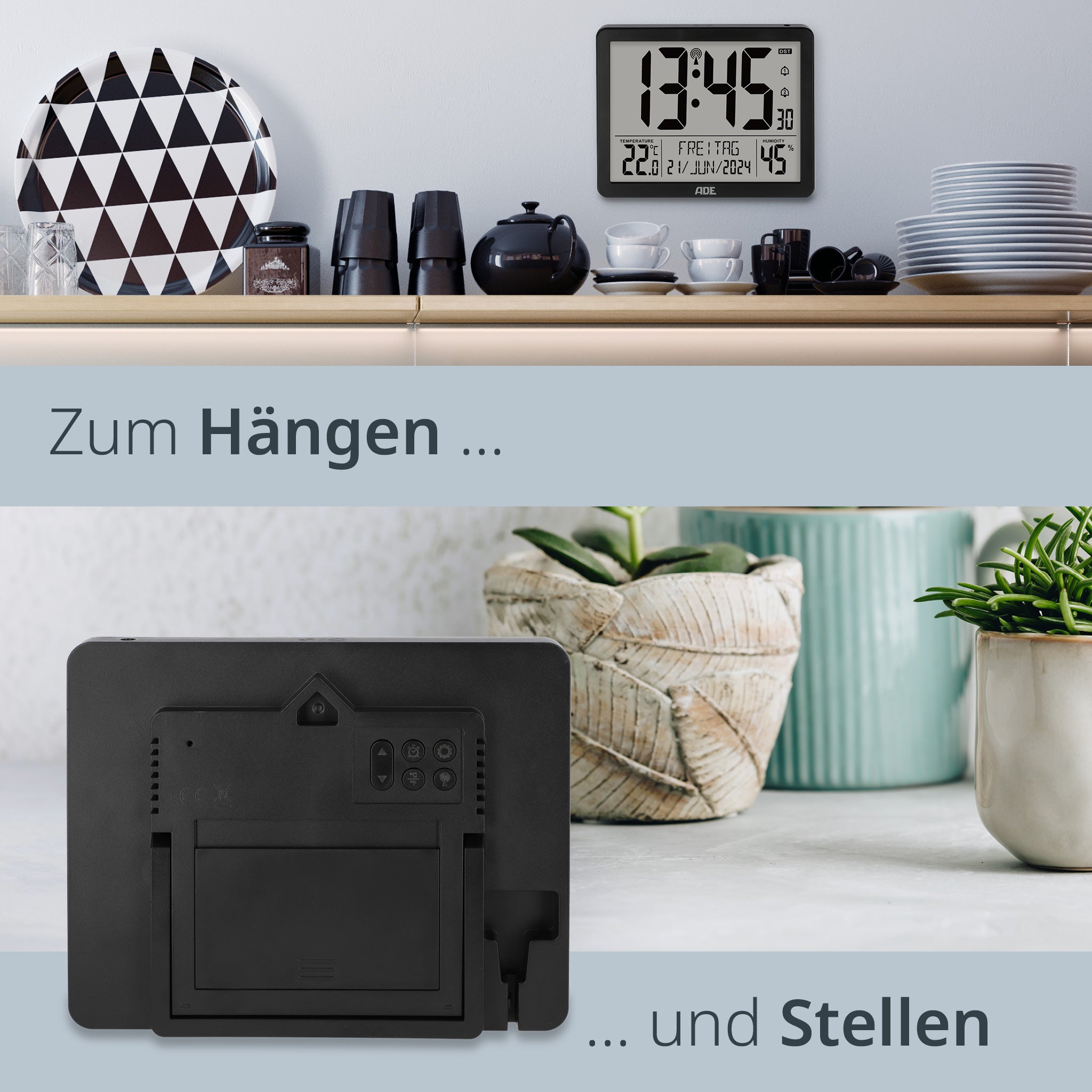 Digitale Wanduhr mit Beleuchtung