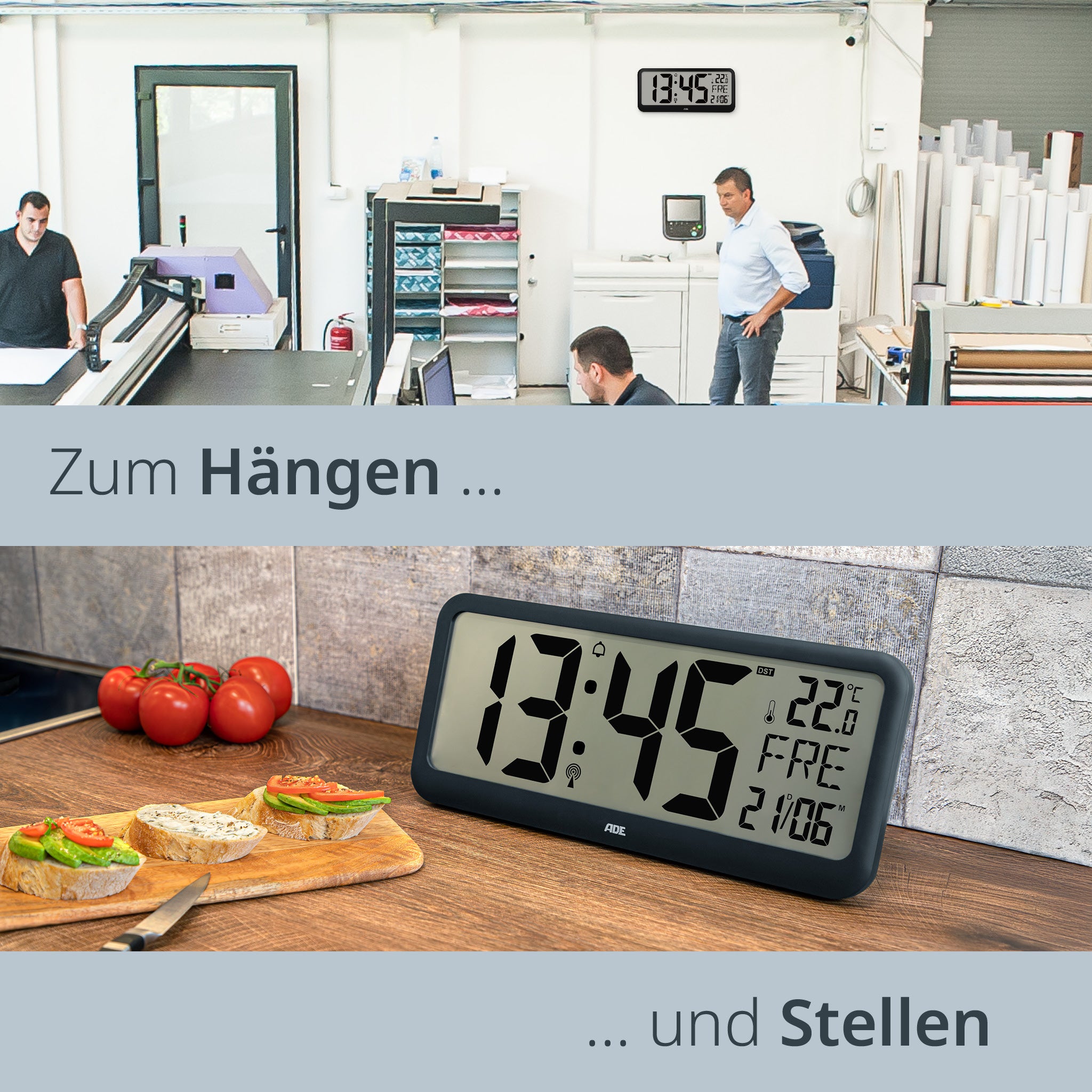 Digitale Funkuhr mit XXL-Anzeige