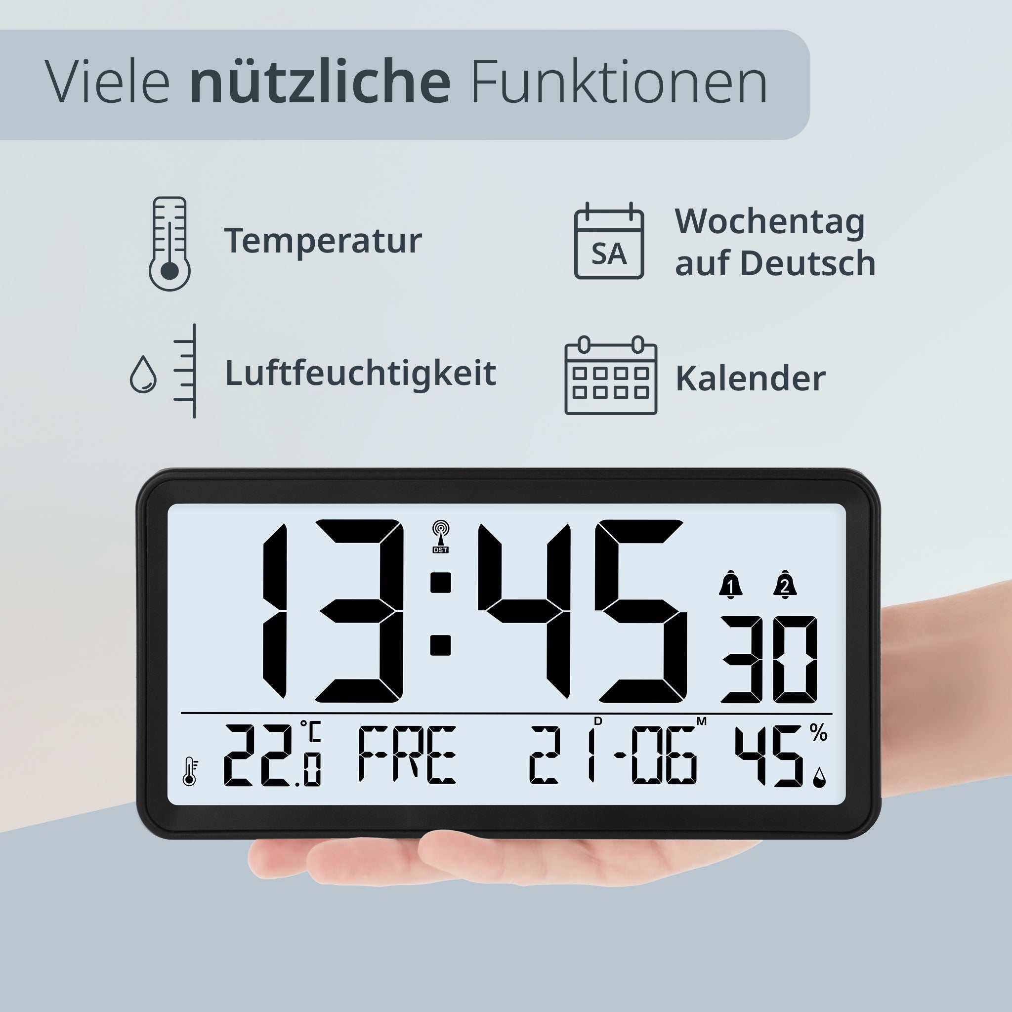 Große digitale Tisch-/Wanduhr