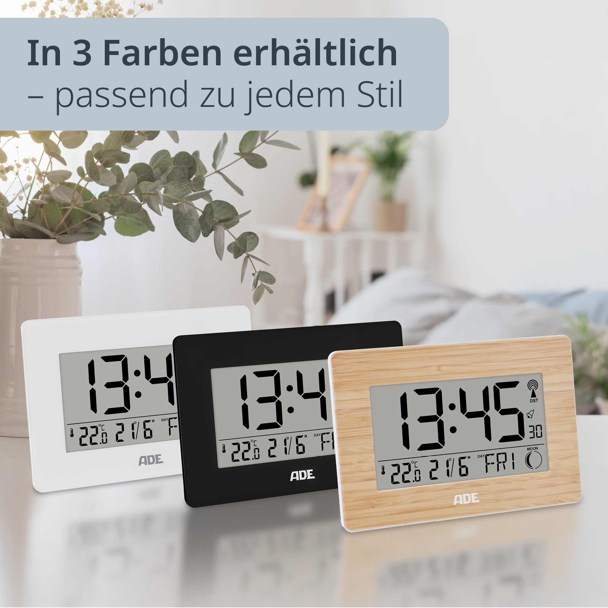 Digitale DCF-Funkuhr mit XXL-Ziffern