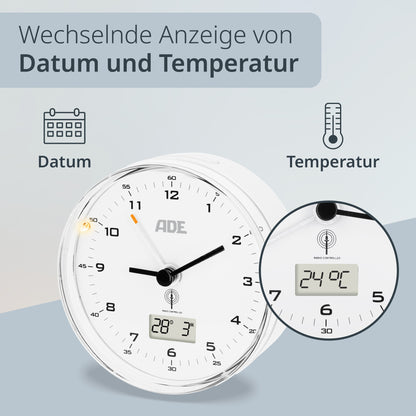 Analoger DCF-Funkwecker mit Temperatur Anzeige