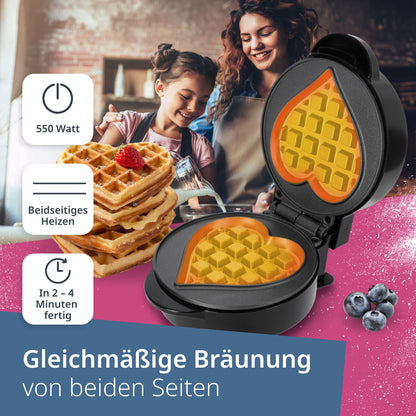 Mini waffle iron – heart-shaped