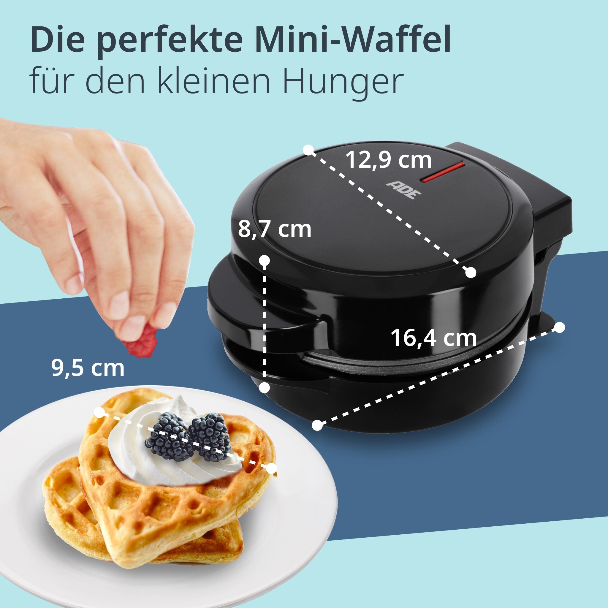 Mini waffle iron – heart-shaped