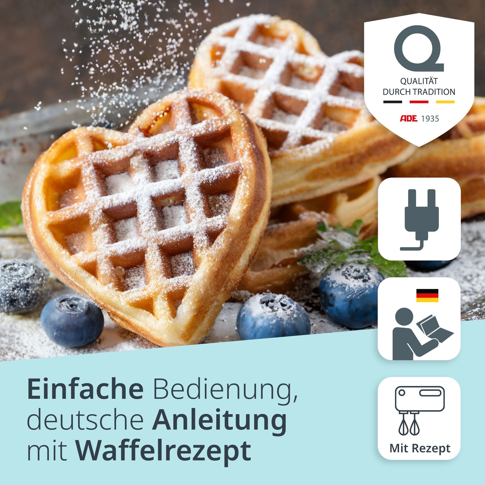 Mini waffle iron – heart-shaped