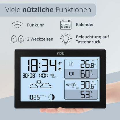 Weather station with wireless outdoor sensor