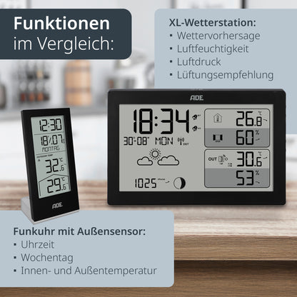 Weather station with wireless outdoor sensor