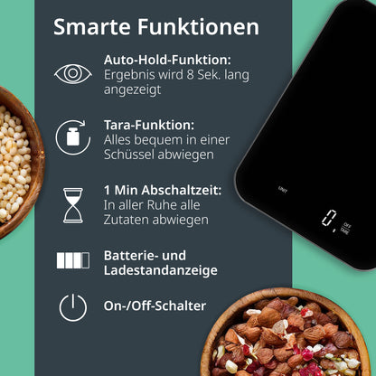 USB-aufladbare Küchenwaage Tessa