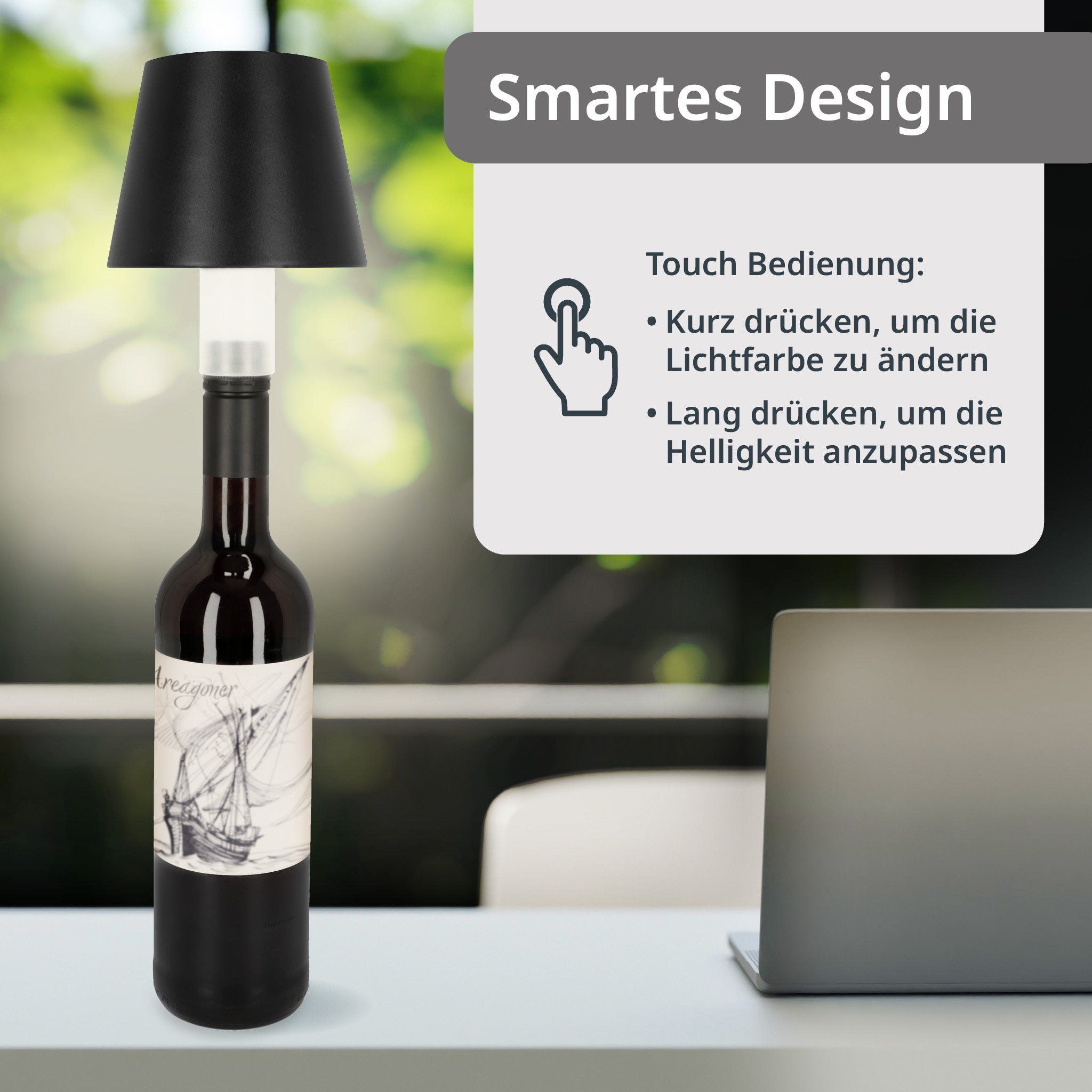 2-in-1 table/bottle lamp