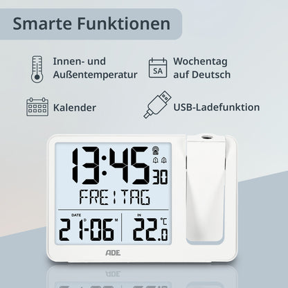 Digitale Funkuhr mit Projektion
