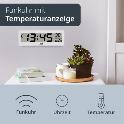 Digitale DCF-Funkuhr mit XXL-Ziffern