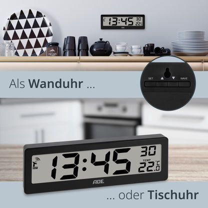 Digitale DCF-Funkuhr mit XXL-Ziffern