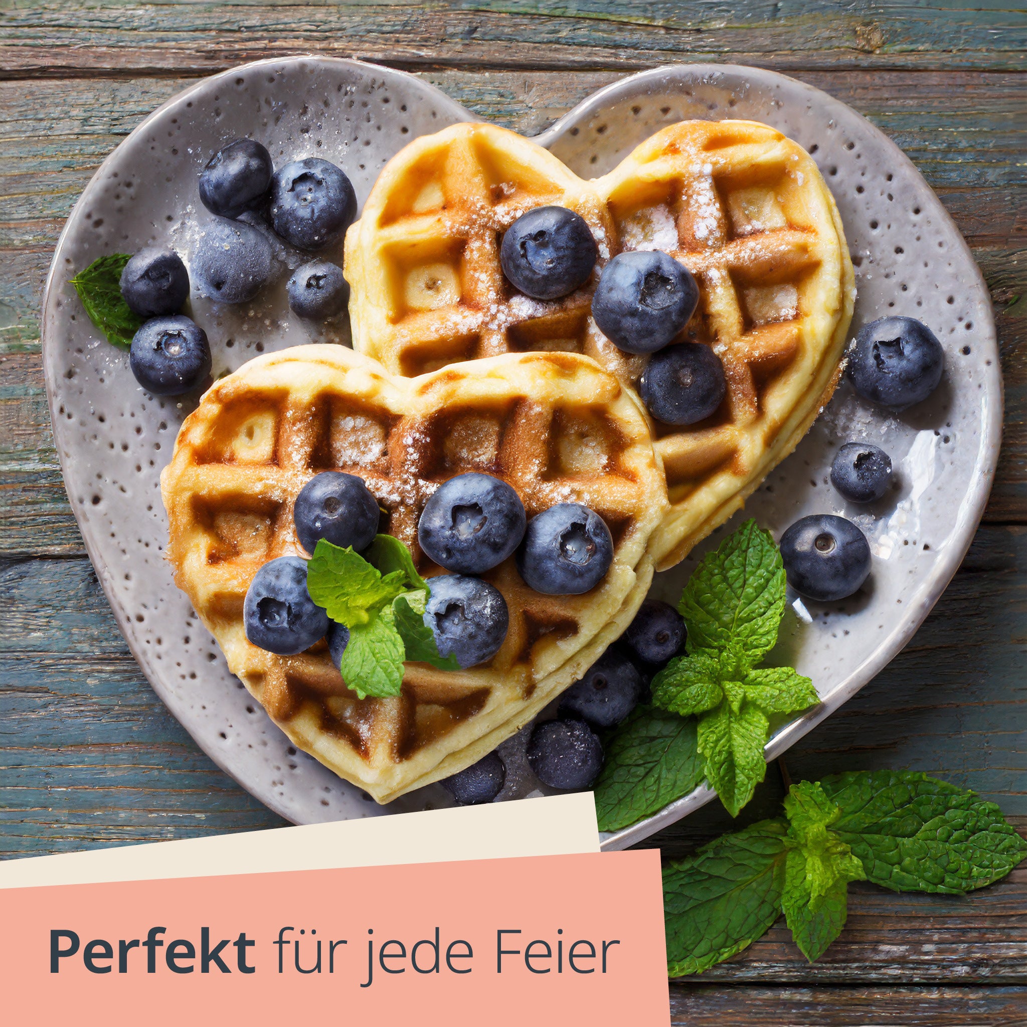 Mini waffle iron – heart-shaped