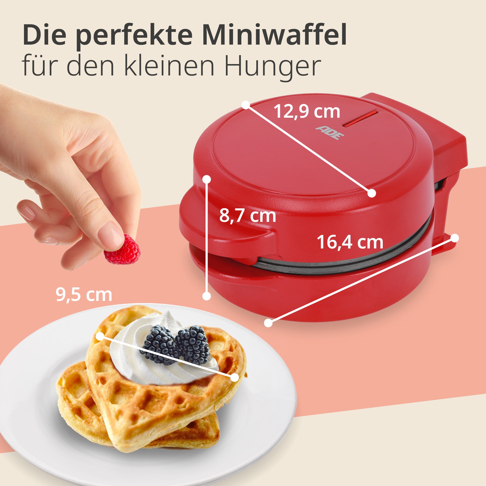 Mini waffle iron – heart-shaped