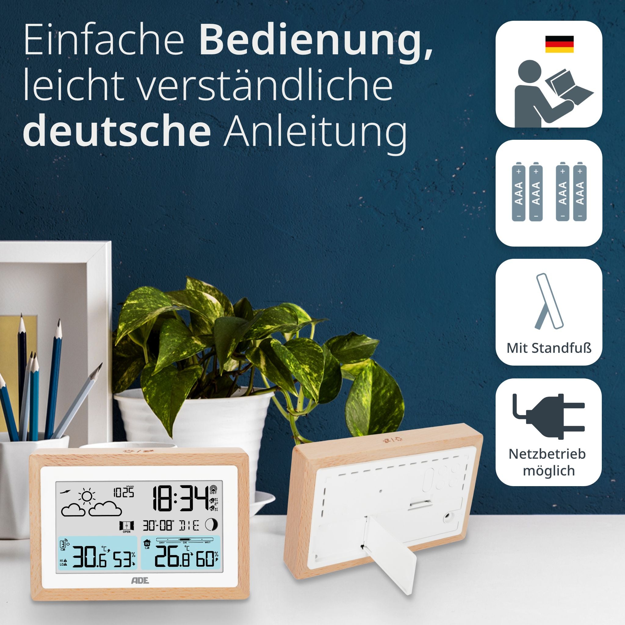 Wetterstation mit Funk-Außensensor